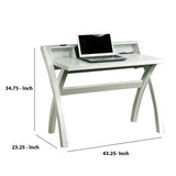 Benzara Sleek Contemporary Desk With Cross Legs, White BM144453 White Wood BM144453