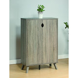 47 Inch 2 Door Wooden Show Cabinet with Angled Legs, Gray