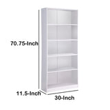 Benzara Minimalistic Yet Stylish Bookcase, White BM144472 White Wood BM144472