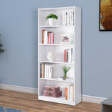 Benzara Minimalistic Yet Stylish Bookcase, White BM144472 White Wood BM144472