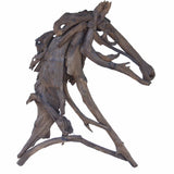 Benzara Stylish Equus Figure, Teak Branches BM145813 Brown teak wood BM145813