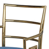 Benzara Sumptuously Opulent Stainless Steel Accent Chair BM148604 Gold and Blue  stainlessupholstery polyester BM148604