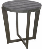 Benzara Chicly Supreme Occasional Table, Iron/Wood/Faux Leather BM148622 Black  metal woodpu BM148622