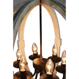 Benzara Elegantly Framed Calder Wooden Chandelier BM148635 White PINE WOOD  IRON  BM148635