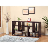 Benzara Elegant  Display Cabinet /TV Stand With 9 Open Shelves. BM148721 Dark Brown Wood BM148721