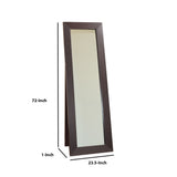 Benzara Aesthetic Accent Mirror With Wooden Framing, Dark Brown BM148738 Dark Brown Wood BM148738