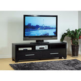 Benzara Contemporary Style TV Stand With 3 Open Shelves. BM148782 Black Metal BM148782