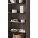 Benzara Splendid Space Efficient Bookcase, Gray BM148854 Gray Wood BM148854