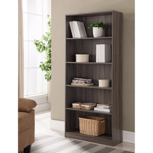 Benzara Splendid Space Efficient Bookcase, Gray BM148854 Gray Wood BM148854