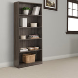 Benzara Splendid Space Efficient Bookcase, Gray BM148854 Gray Wood BM148854