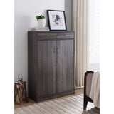 Benzara Shoe Cabinet With Spacious Storages, Gray BM148871 Gray Wood BM148871