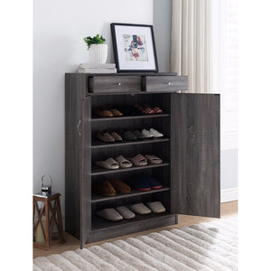 Benzara Shoe Cabinet With Spacious Storages, Gray BM148871 Gray Wood BM148871