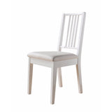 Benzara Lustrous Wooden Dining Chair With Solid Legs, Set of Two, White BM148910 White Wood BM148910