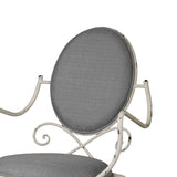 Benzara Artistic Geometry Style Chair BM149410 Gray MetalSpongeLinen BM149410