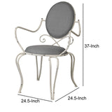 Benzara Artistic Geometry Style Chair BM149410 Gray MetalSpongeLinen BM149410