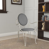 Benzara Artistic Geometry Style Chair BM149410 Gray MetalSpongeLinen BM149410