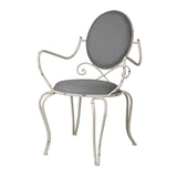 Benzara Artistic Geometry Style Chair BM149410 Gray MetalSpongeLinen BM149410