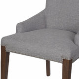 Benzara Elegantly Designed Essex Arm Chair BM149458 Gray Rubber WoodPolyesterFoam BM149458