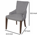 Benzara Elegantly Designed Essex Arm Chair BM149458 Gray Rubber WoodPolyesterFoam BM149458