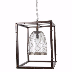 Benzara Elegantly Intriguing Karlin Chandelier, Large BM149463 Gray metalglass BM149463