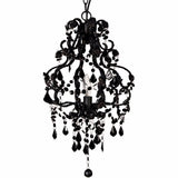 Benzara Glamorously Stimulating Elizavetta Noir Chandelier BM149485 Black  plastic bead iron BM149485