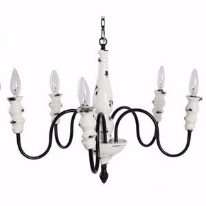 Benzara Slickly Upscaling Dazzling Chandelier BM149551 White metal ceremic BM149551