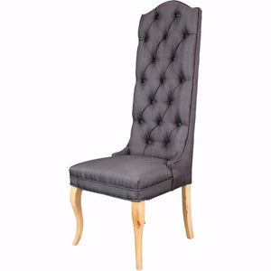 Benzara Sprucely Elaborative Sadler High-Back Chair BM149554 Lavender Gray WoodSpongeFabric BM149554