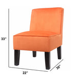 Benzara Truly Classy Accent Chair BM149568 Orange Plastic lumberPine WoodRubber WoodPolyester BM149568