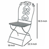 Benzara Ultimate Designer Folding Chair BM149569 Gray Metal BM149569