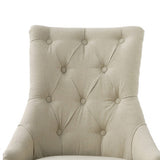 Benzara Vintage Inspired Accent Chair BM149586 Ivory Wood FrameFoam FillingLinenCotton Mixed Fabric BM149586