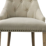 Benzara Vintage Inspired Accent Chair BM149586 Ivory Wood FrameFoam FillingLinenCotton Mixed Fabric BM149586