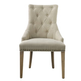 Benzara Vintage Inspired Accent Chair BM149586 Ivory Wood FrameFoam FillingLinenCotton Mixed Fabric BM149586