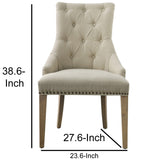 Benzara Vintage Inspired Accent Chair BM149586 Ivory Wood FrameFoam FillingLinenCotton Mixed Fabric BM149586