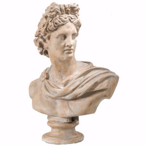 Benzara Antiquely Composed Placidia Bust Statue BM150696 Brown marmag polycarbafil  BM150696