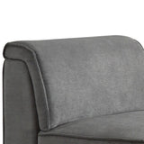 Benzara Bois Armless Chair (Reversible), Gray Velvet BM151916 Gray Velvet Wood Frame Foam BM151916