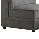 Benzara Bois Armless Chair (Reversible), Gray Velvet BM151916 Gray Velvet Wood Frame Foam BM151916