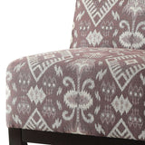 Benzara Hinte Accent Chair, Multicolor Pattern Fabric BM151970 Multicolor Chenille Fabric Foam Poplar Wood BM151970