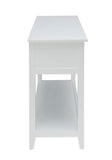 Benzara Flavius Console Table with 2 Drawers, White BM154247 White Solid Wood Leg Wood Veneer MDF Basket Front BM154247