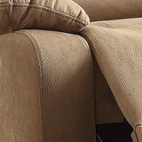 Benzara Microfiber Metal Recliner Chair with Pillow Top Armrest, Beige BM154333 Beige Metal and Fabric BM154333