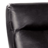 Benzara Leather Power Motion Recliner Chair with Tight Back, Black BM154345 Black Metal and Leather BM154345