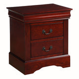 Traditional 2 Drawers wood Nightstand By Louis Philippe III, Brown