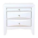 Benzara Contemporary 3 Drawer Wood  Nightstand By Ireland, White BM154522 White Rbw Okume Veneer MDF BM154522