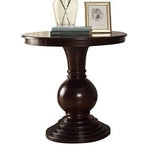 Benzara Alyx Accent Table, Espresso BM154576 Espresso Brown MDF Wood Veneer Resin Pedestal BM154576