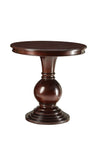 Benzara Alyx Accent Table, Espresso BM154576 Espresso Brown MDF Wood Veneer Resin Pedestal BM154576