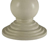 Benzara Round Shape Wooden Accent Table with Pedestal Base, Antique White BM154577 White MDF and Veneer BM154577