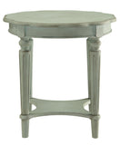 Benzara Fordon End Table, Antiqued Green BM154597 Antiqued Green MDF Solid Wood Leg BM154597