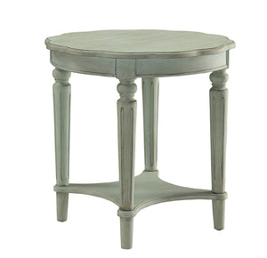 Benzara Fordon End Table, Antiqued Green BM154597 Antiqued Green MDF Solid Wood Leg BM154597