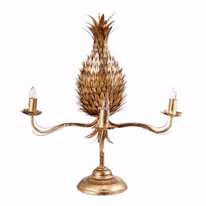 Benzara Contemporary Style Iron Pineapple Table Lamp, Gold BM154674 Gold  IRON BM154674