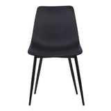 Benzara Leatherette Dining Chair with Bucket Seat and Metal Legs, Black BM155600 Black Solid Wood, Metal and Leatherette BM155600