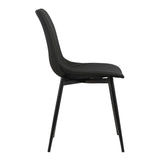 Benzara Leatherette Dining Chair with Bucket Seat and Metal Legs, Black BM155600 Black Solid Wood, Metal and Leatherette BM155600